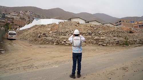 Demolition of an old school in Peru