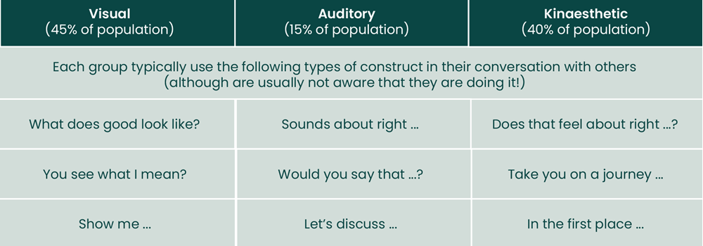 primary representational systems